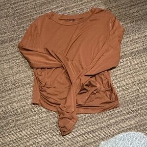 SHEIN Long Sleeve Brown Top
